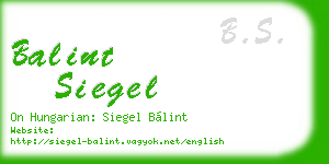 balint siegel business card